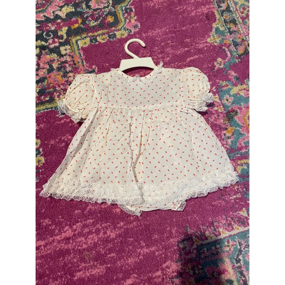 70s Deadstock Toddletime Jcpenny Strawberry ruffled dress with Bloomers - Picture 2 of 5